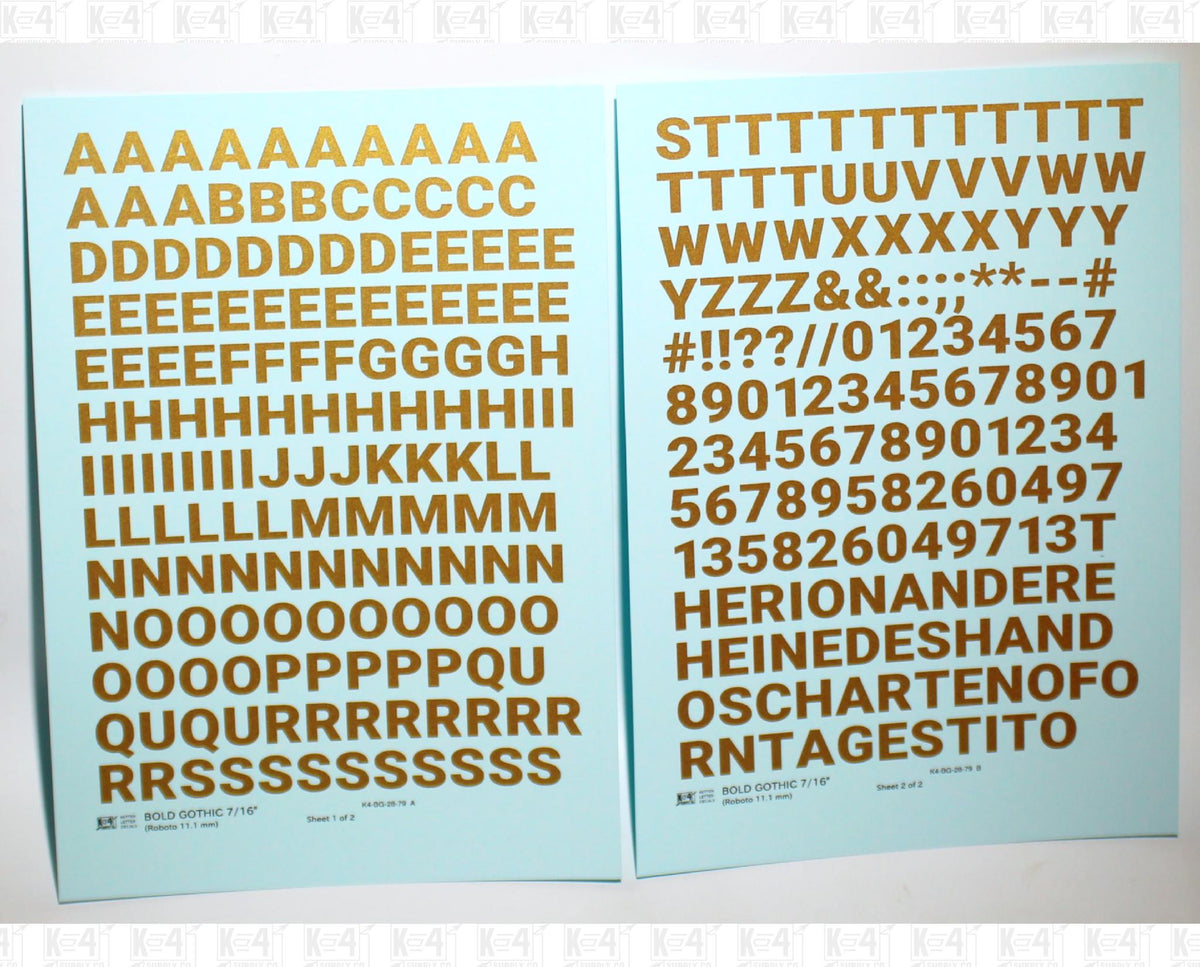 Bold Gothic Letter Number Alphabet
