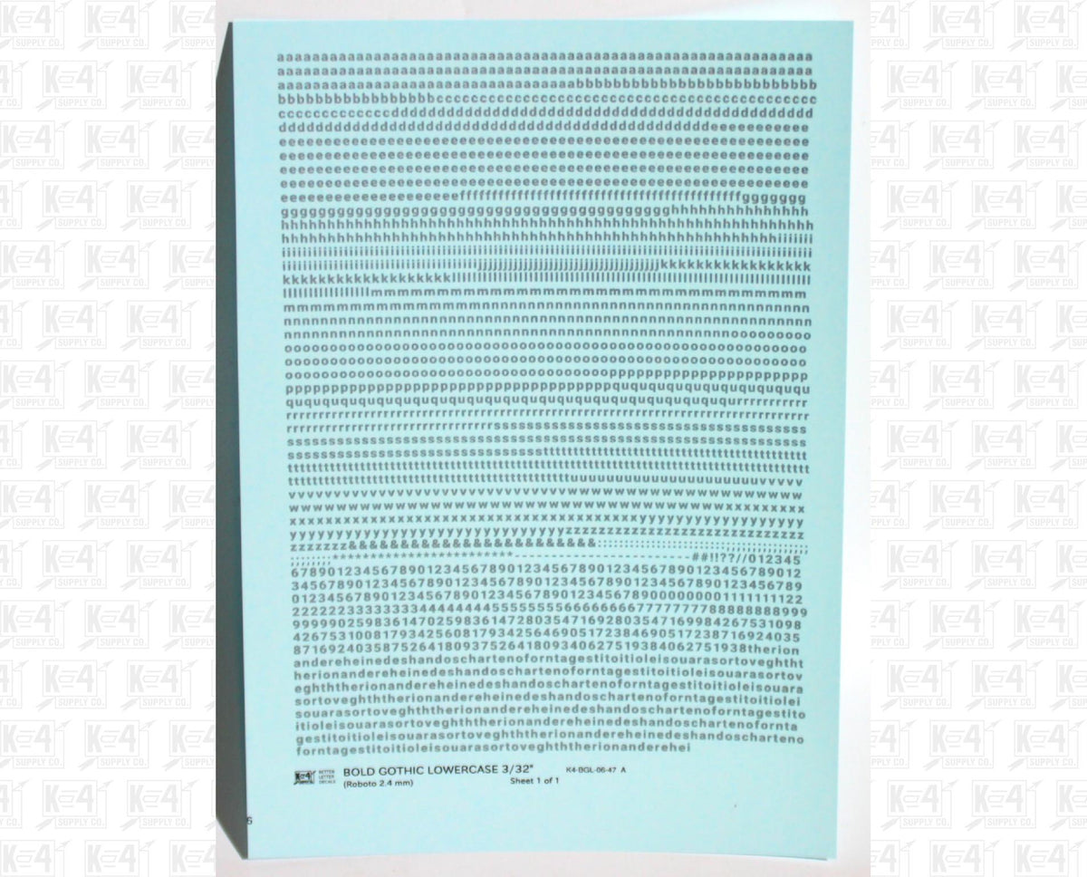 Lowercase Bold Gothic Letter Number Alphabet