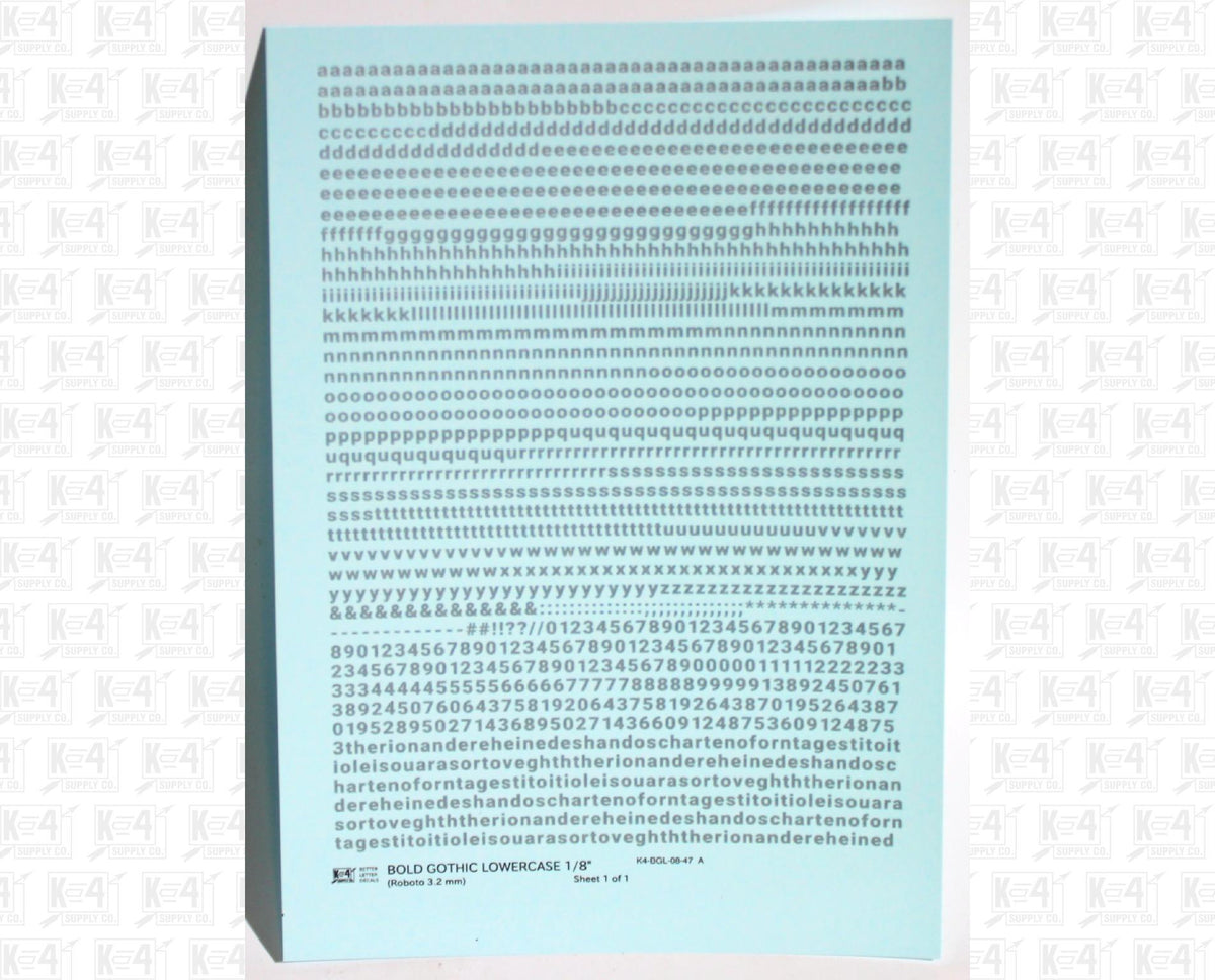 Lowercase Bold Gothic Letter Number Alphabet