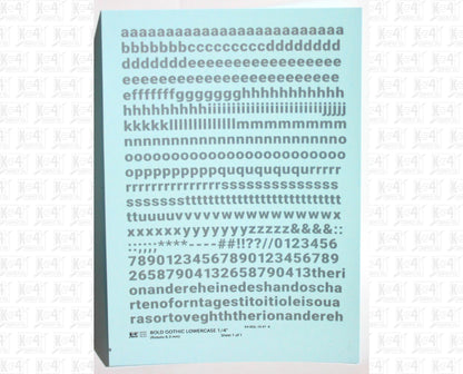 Lowercase Bold Gothic Letter Number Alphabet