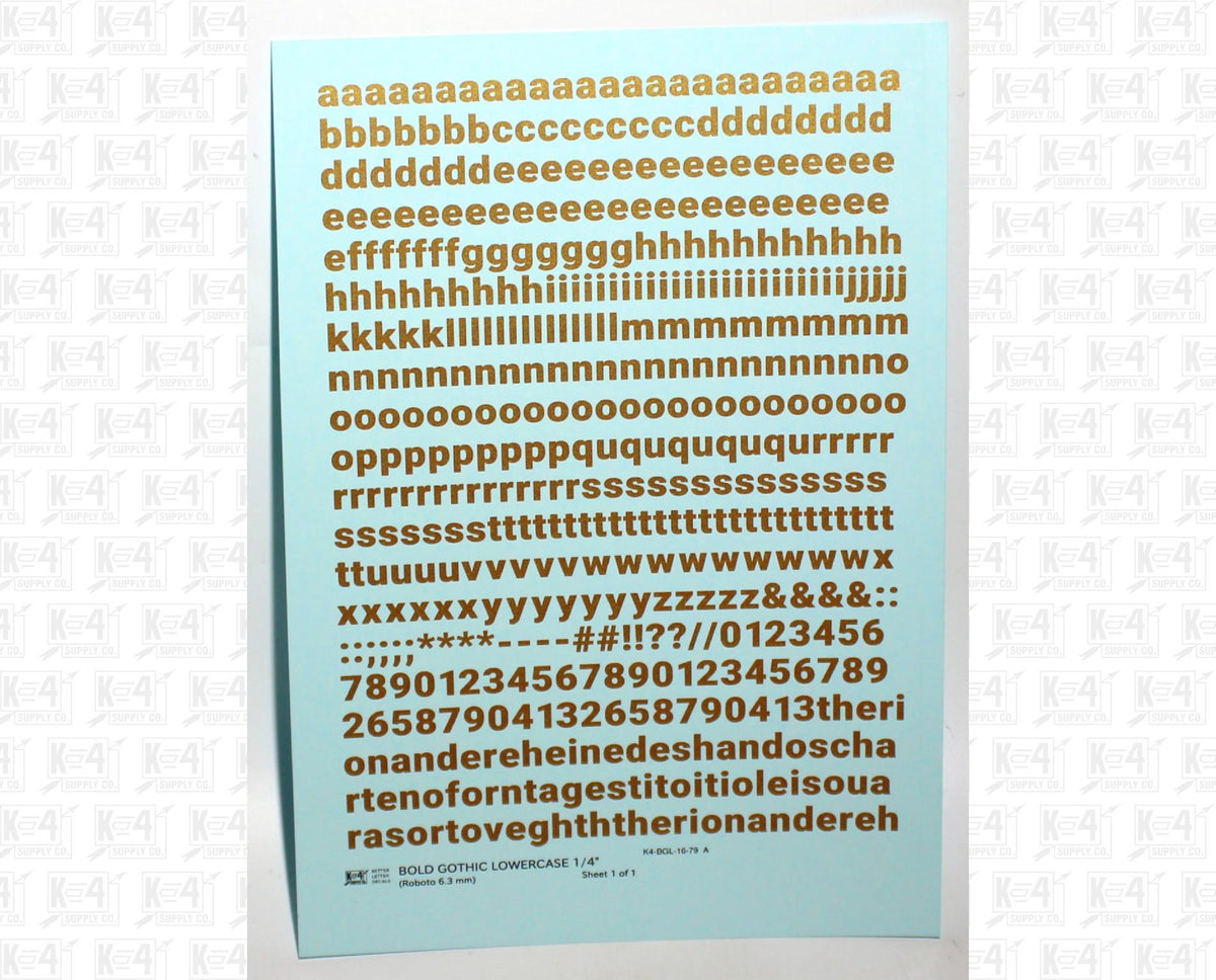 Lowercase Bold Gothic Letter Number Alphabet