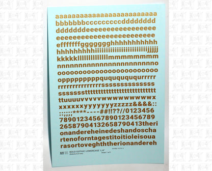Lowercase Bold Gothic Letter Number Alphabet