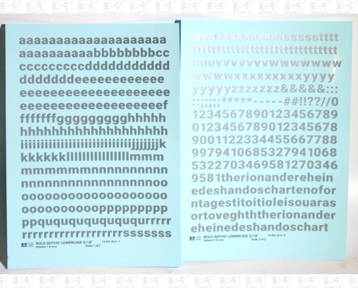 Lowercase Bold Gothic Letter Number Alphabet