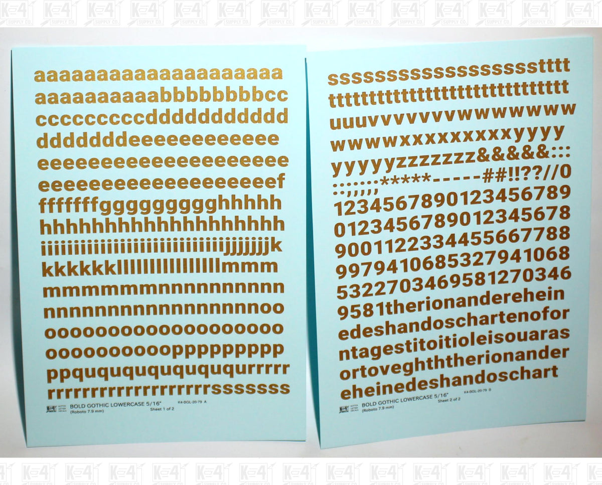 Lowercase Bold Gothic Letter Number Alphabet