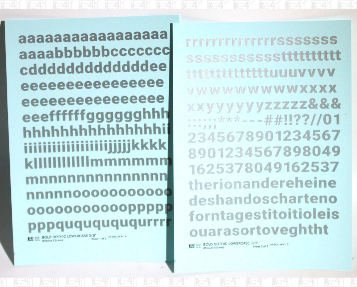 Lowercase Bold Gothic Letter Number Alphabet