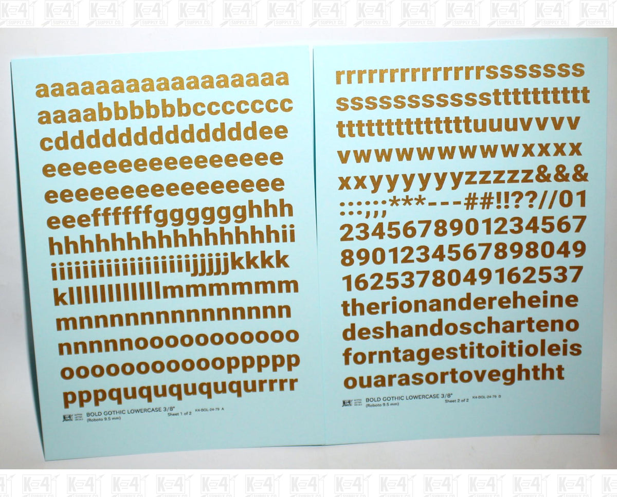 Lowercase Bold Gothic Letter Number Alphabet
