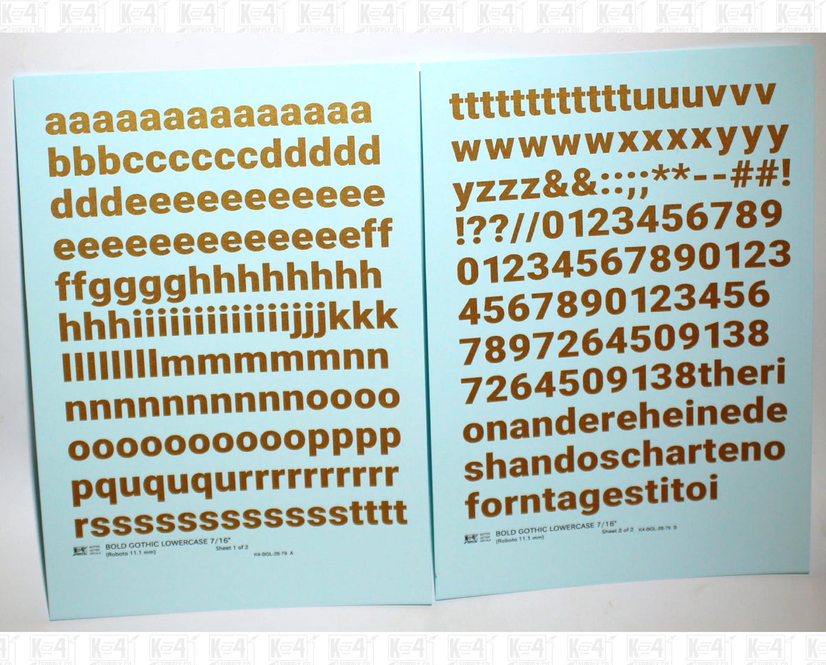Lowercase Bold Gothic Letter Number Alphabet