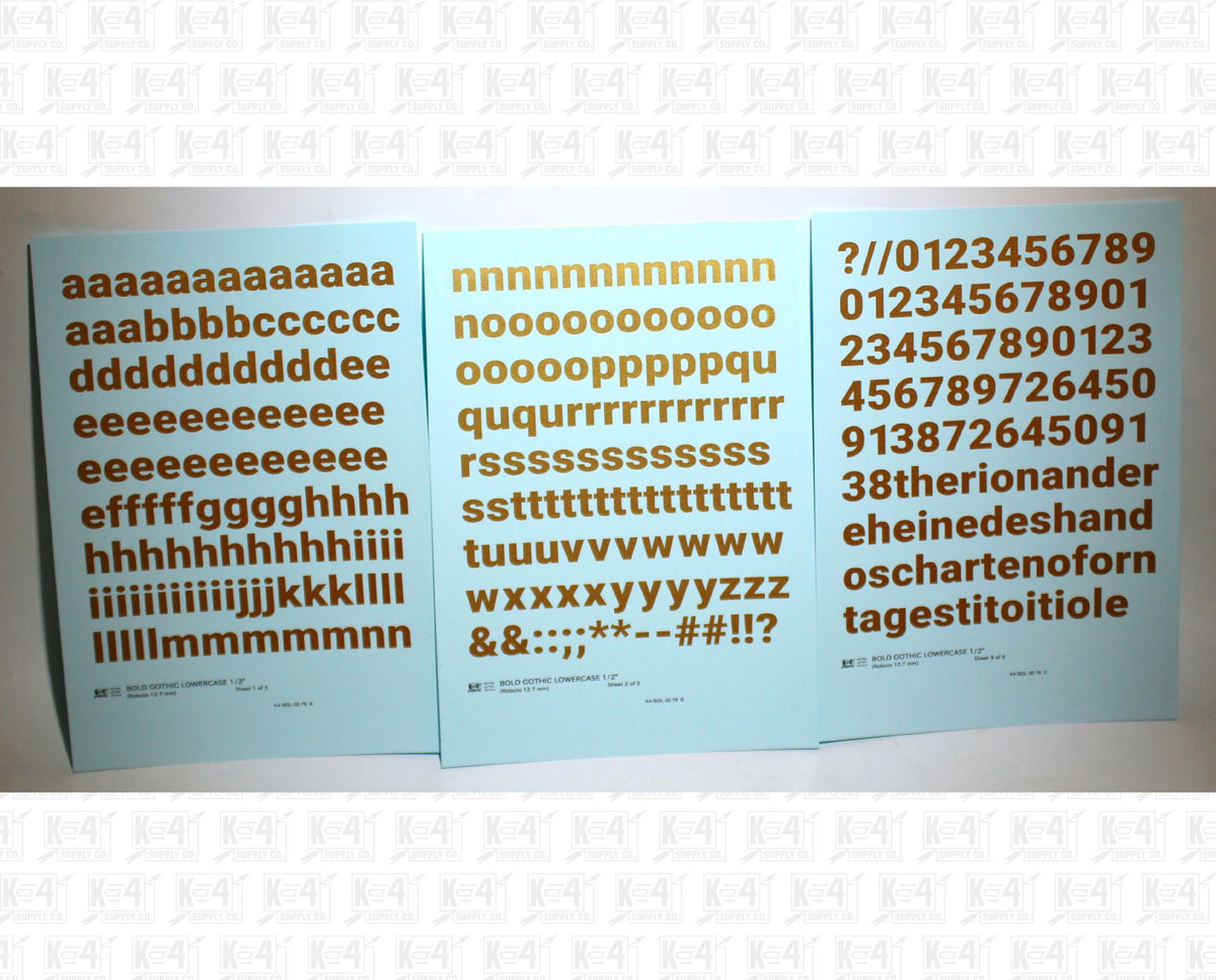 Lowercase Bold Gothic Letter Number Alphabet