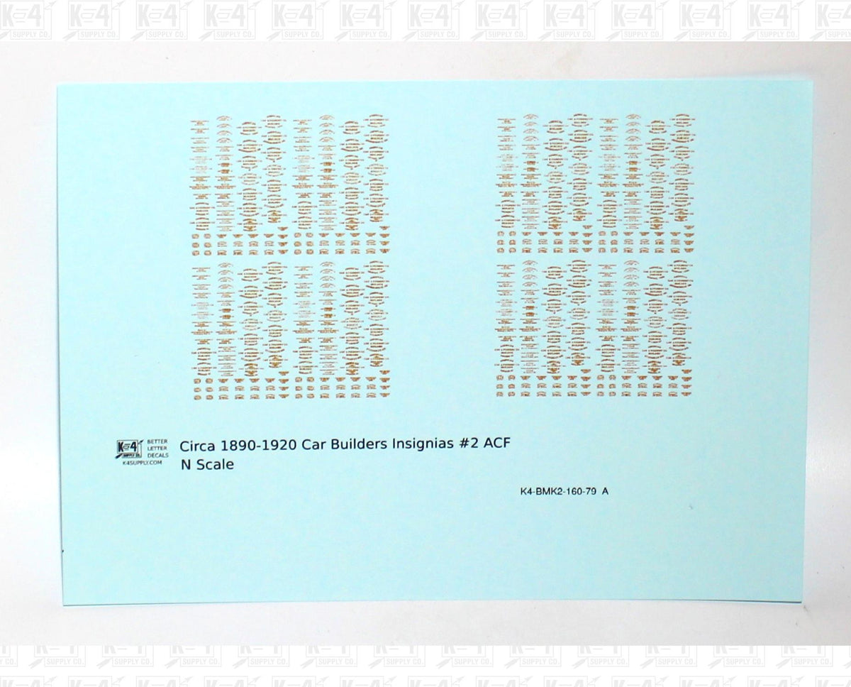 1900 Era ACF Car Builder Insignias