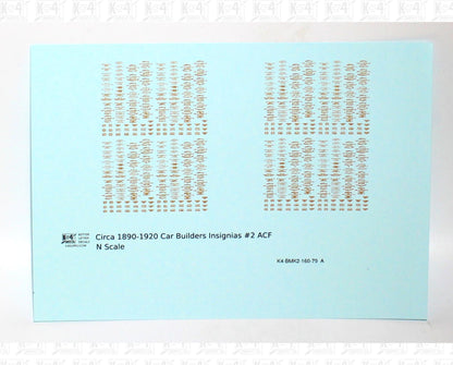 1900 Era ACF Car Builder Insignias