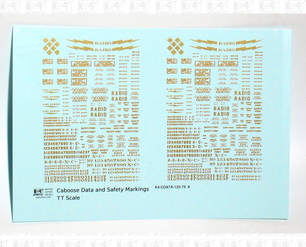 Caboose Data and Markings
