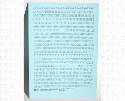 Condensed Modern Gothic Letter Number Alphabet