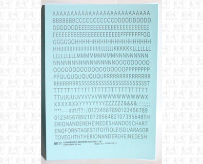 Condensed Modern Gothic Letter Number Alphabet
