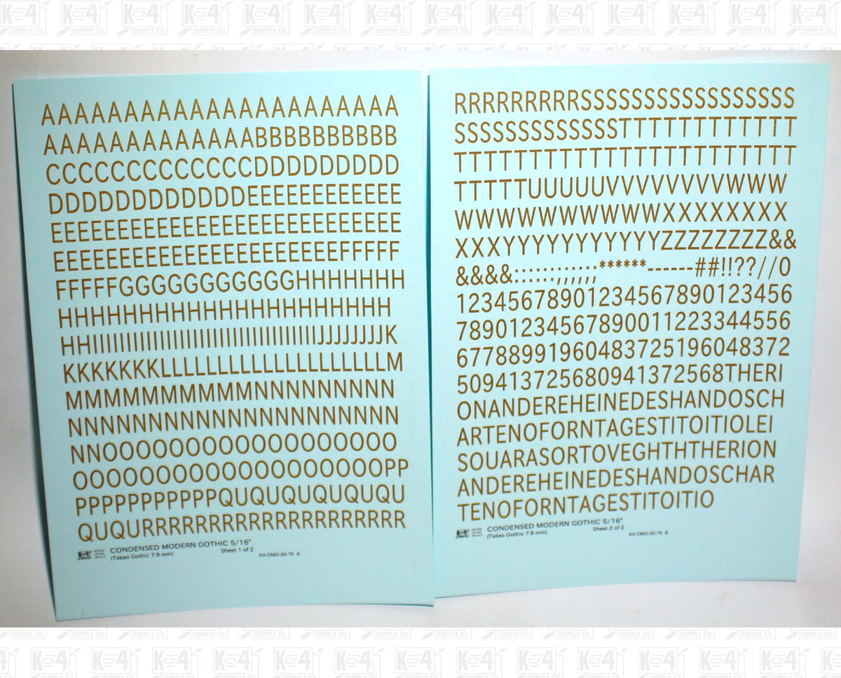 Condensed Modern Gothic Letter Number Alphabet