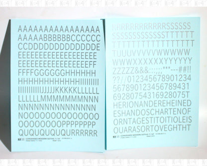 Condensed Modern Gothic Letter Number Alphabet