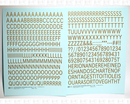 Condensed Modern Gothic Letter Number Alphabet