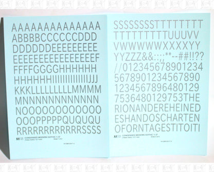 Condensed Modern Gothic Letter Number Alphabet
