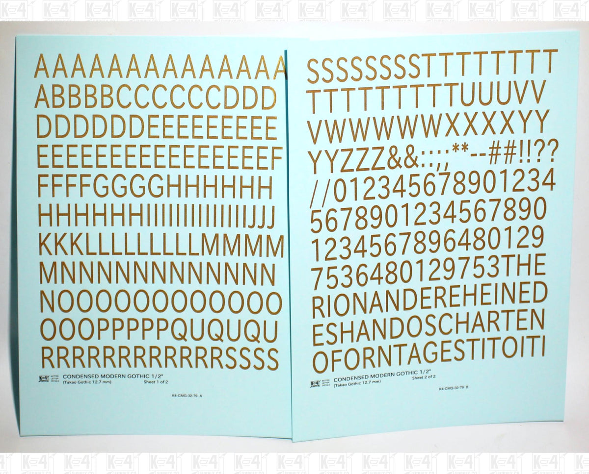 Condensed Modern Gothic Letter Number Alphabet