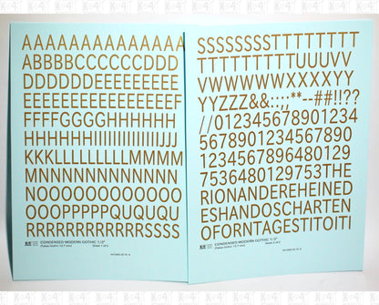 Condensed Modern Gothic Letter Number Alphabet