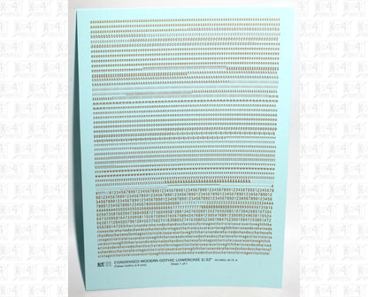 Lowercase Condensed Modern Gothic Letter Alphabet