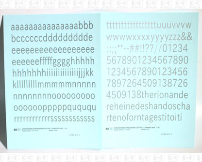 Lowercase Condensed Modern Gothic Letter Alphabet