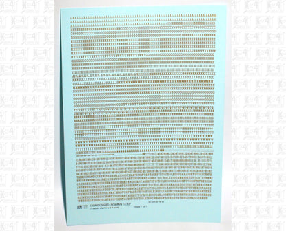Condensed Roman Letter Number Alphabet