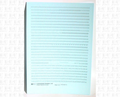 Condensed Roman Letter Number Alphabet