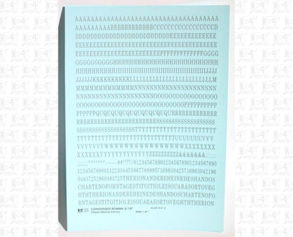 Condensed Roman Letter Number Alphabet