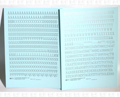 Condensed Roman Letter Number Alphabet