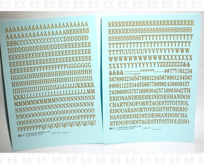 Condensed Roman Letter Number Alphabet