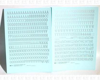 Condensed Roman Letter Number Alphabet