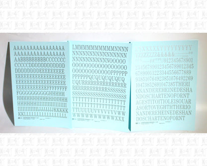 Condensed Roman Letter Number Alphabet