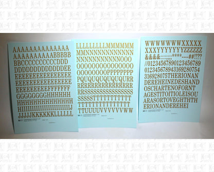 Condensed Roman Letter Number Alphabet