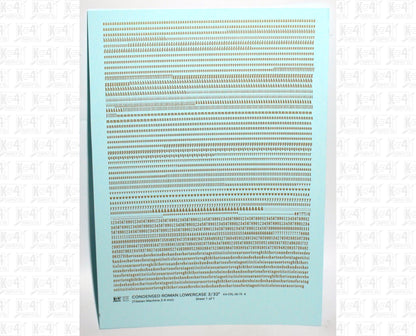 Lowercase Condensed Roman Letter Number Alphabet