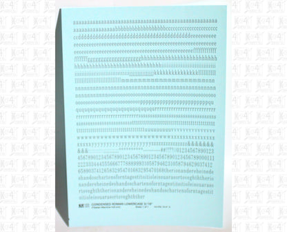 Lowercase Condensed Roman Letter Number Alphabet