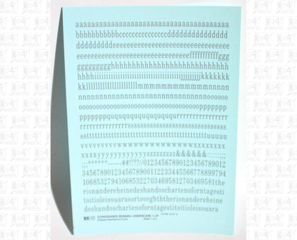 Lowercase Condensed Roman Letter Number Alphabet