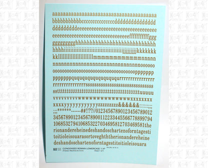 Lowercase Condensed Roman Letter Number Alphabet