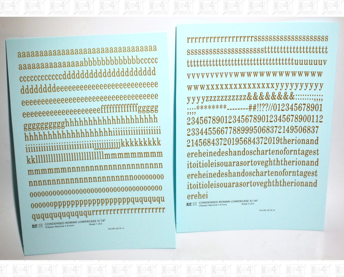 Lowercase Condensed Roman Letter Number Alphabet