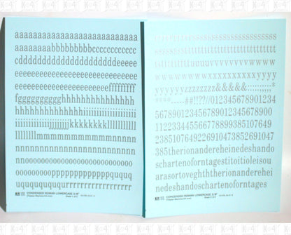 Lowercase Condensed Roman Letter Number Alphabet