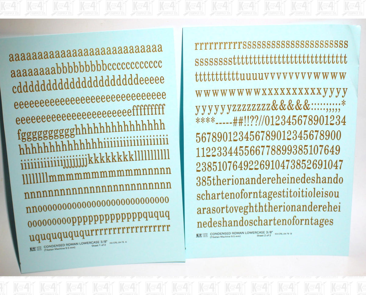 Lowercase Condensed Roman Letter Number Alphabet
