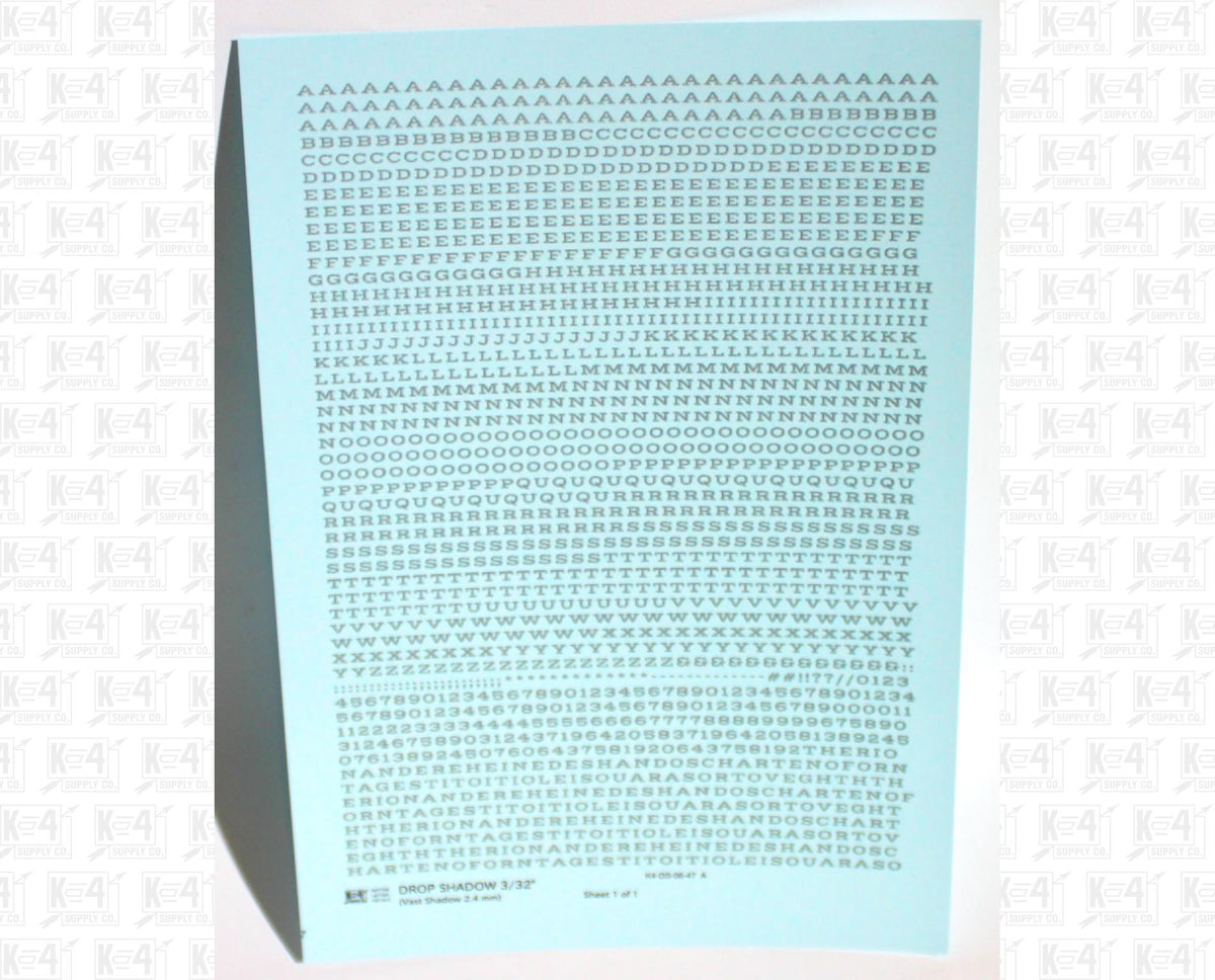 Drop Shadow Letter Number Alphabet