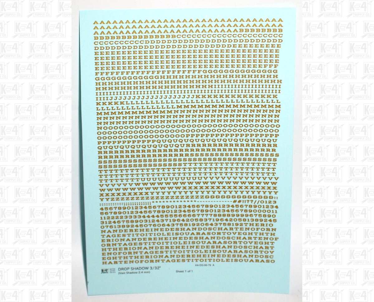Drop Shadow Letter Number Alphabet
