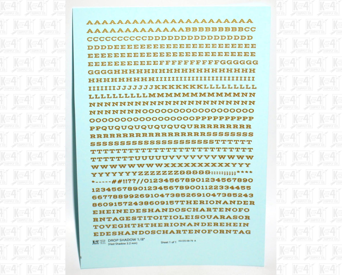 Drop Shadow Letter Number Alphabet