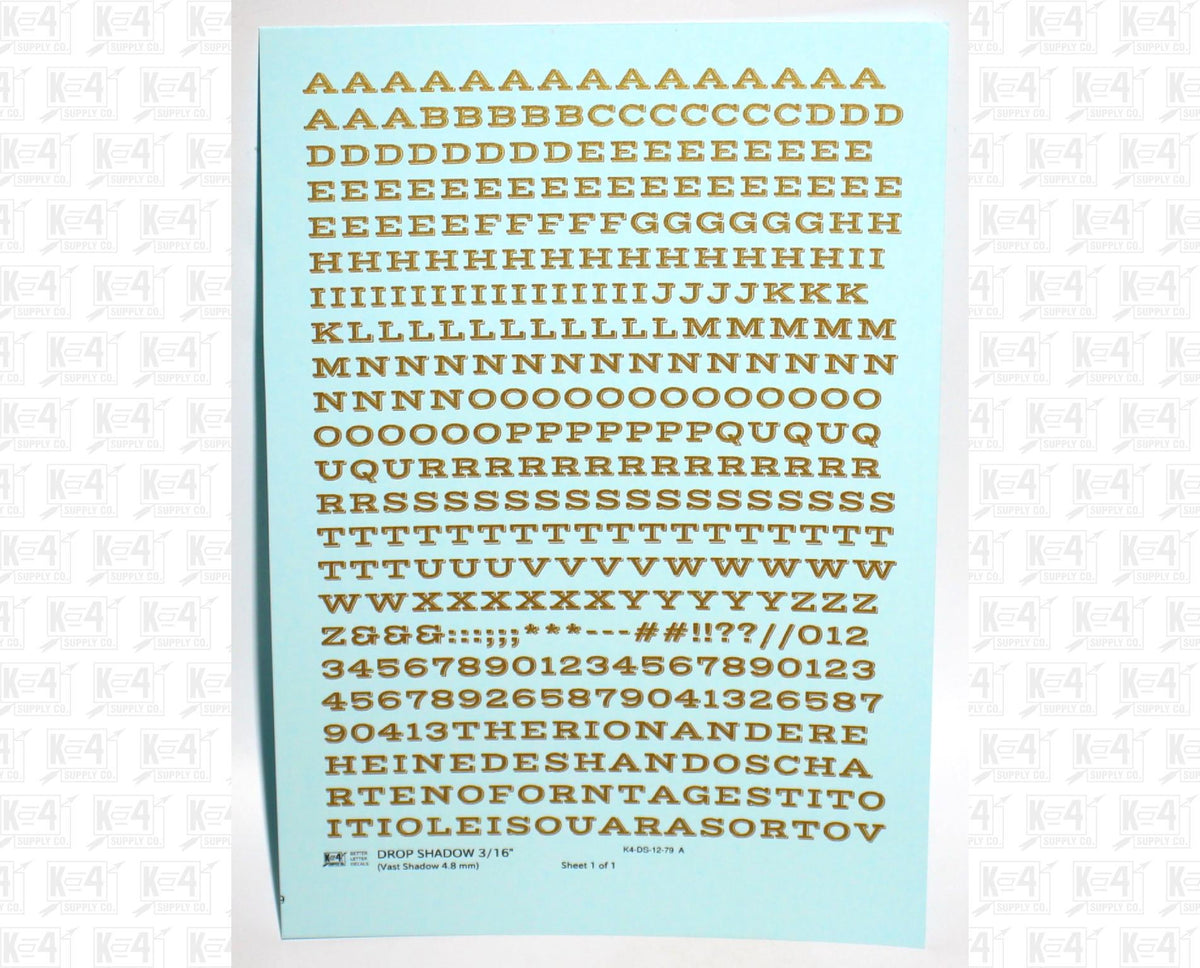 Drop Shadow Letter Number Alphabet