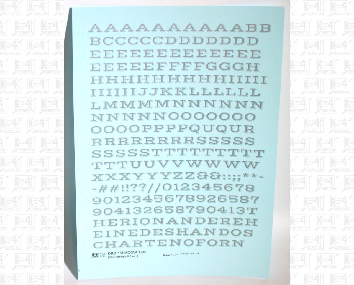 Drop Shadow Letter Number Alphabet