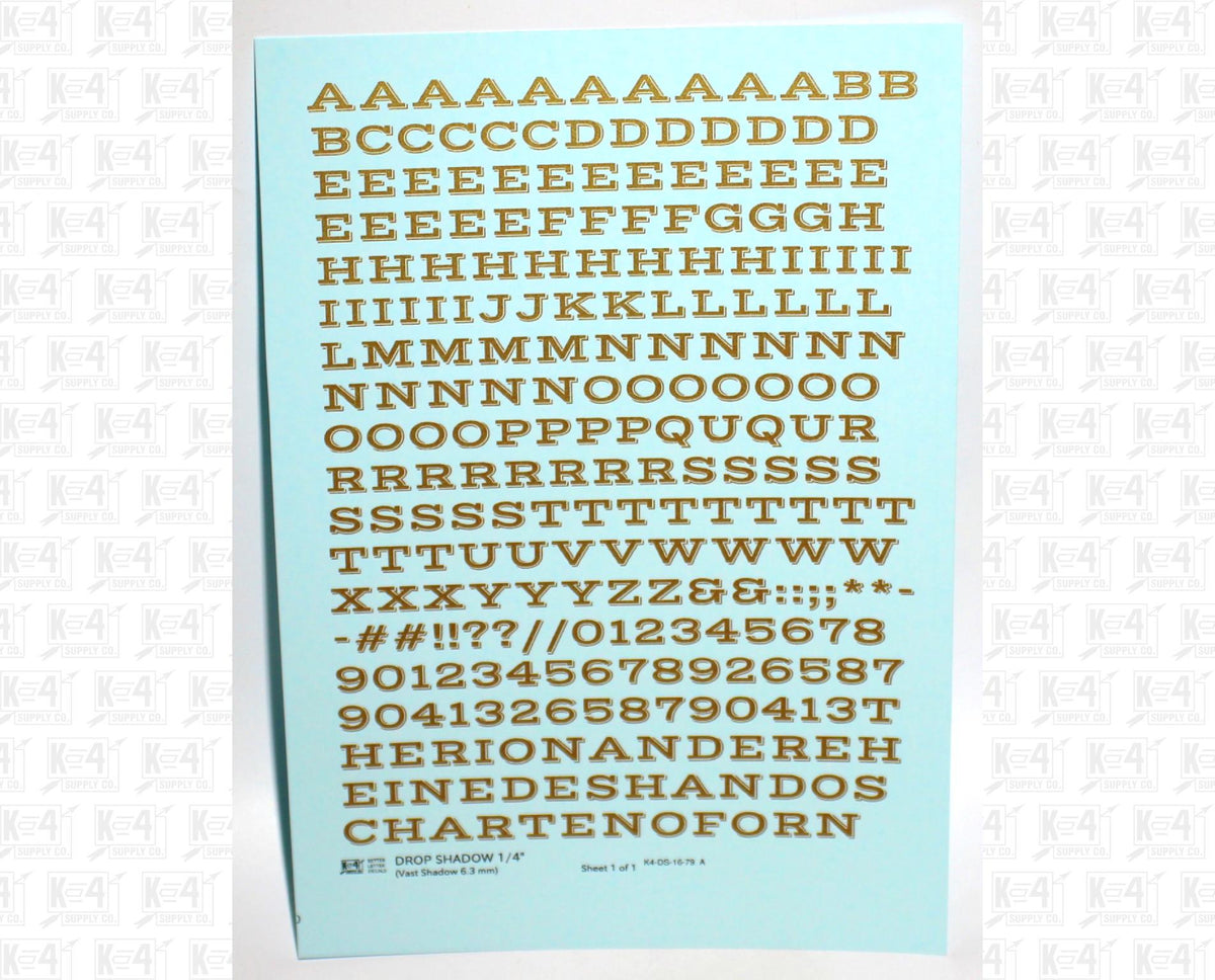Drop Shadow Letter Number Alphabet
