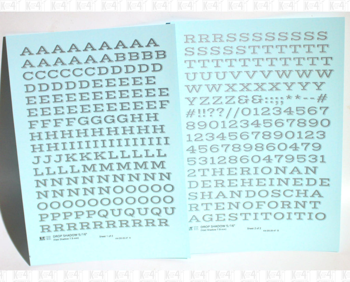 Drop Shadow Letter Number Alphabet