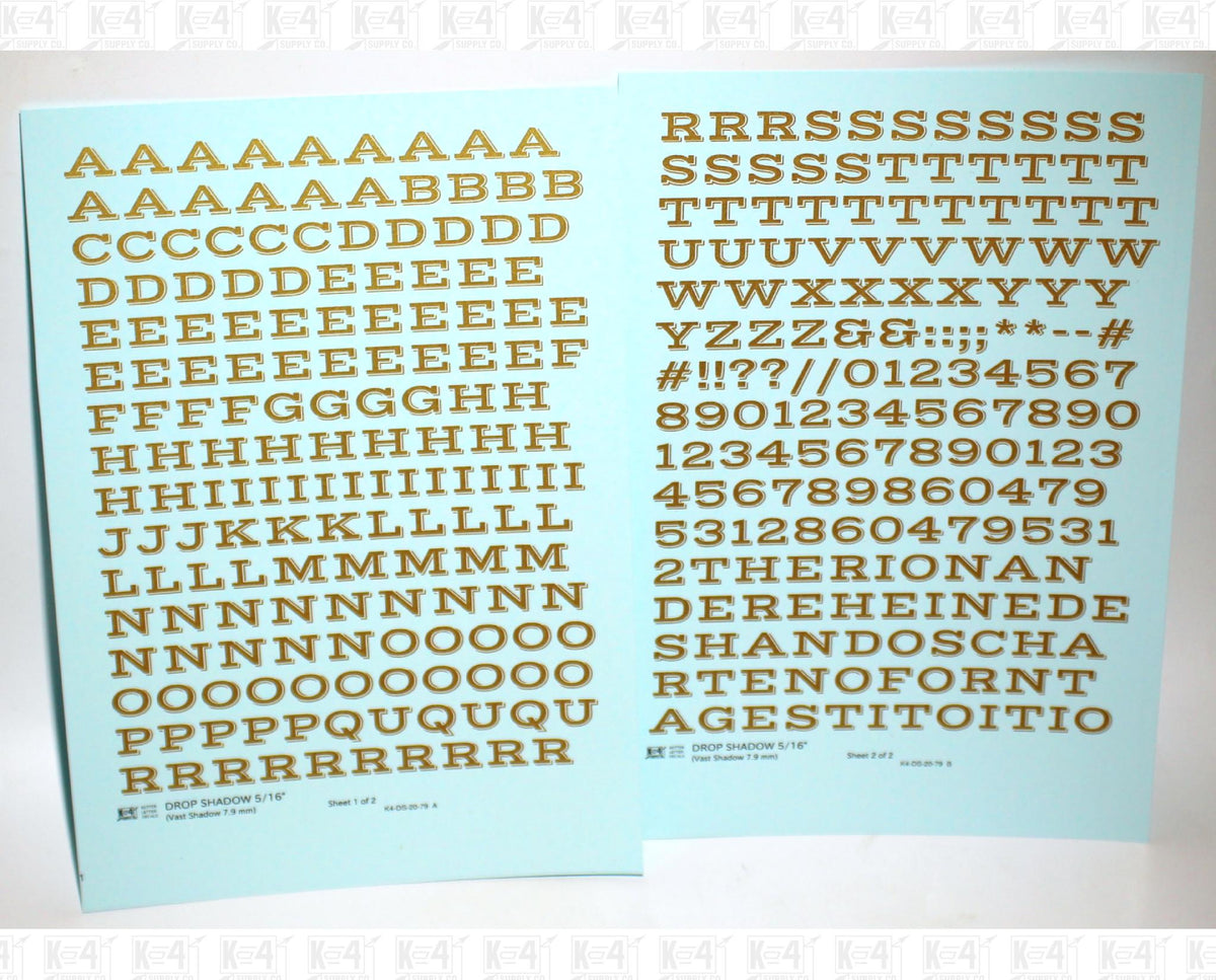Drop Shadow Letter Number Alphabet