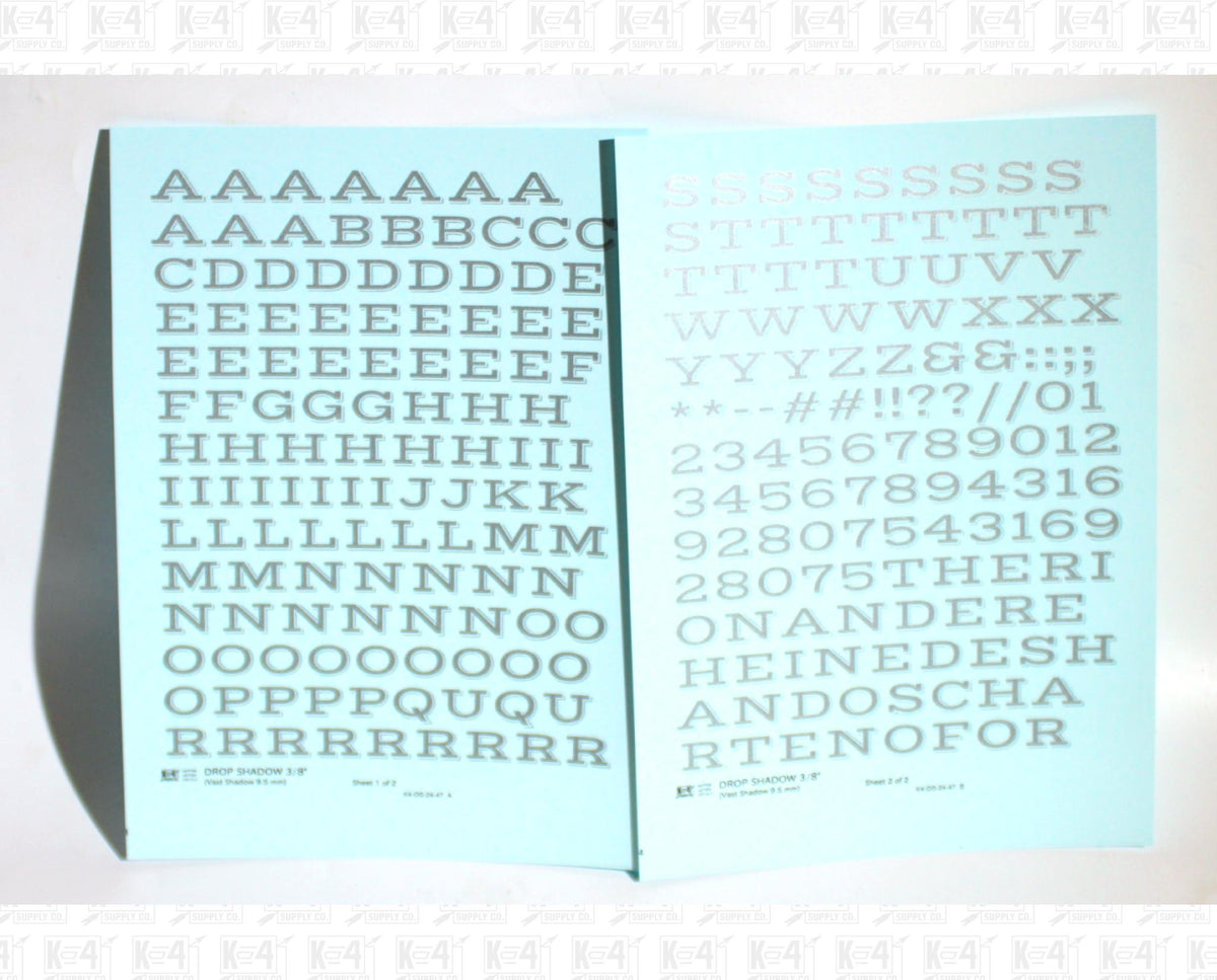 Drop Shadow Letter Number Alphabet