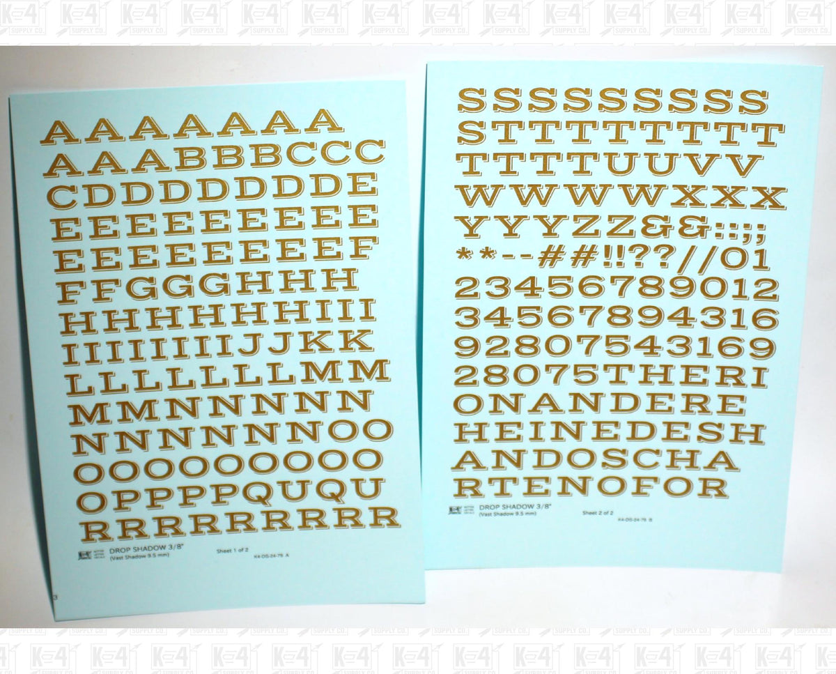 Drop Shadow Letter Number Alphabet